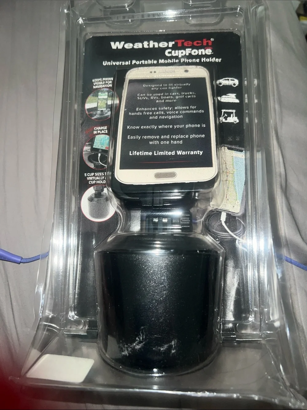 CupFone Universal Portable Mobile Phone Holder - Black